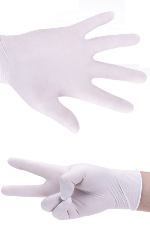Disposable latex medical gloves