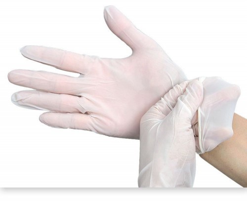 Disposable powder free white nitrile medical gloves